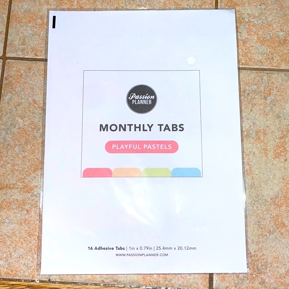 Passion Planner Monthly Tabs